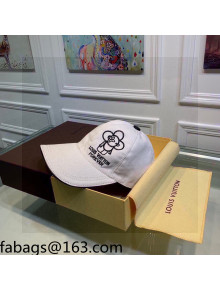 Louis Vuitton Vivienne Canvas Baseball Hat White 2021