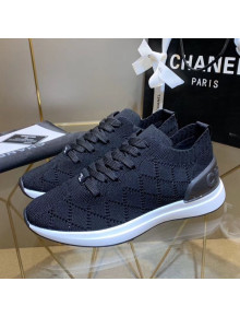 Chanel Quilted Knit Fabric Sneakers G35549 Black 2020