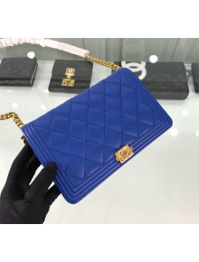 Chanel Lambskin Boy Chanel Wallet on Chain A81969 Blue/Gold 2019