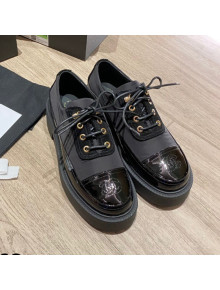 Chanel Nylon and Patent Calfskin Lace-ups G38081 All Black 2021