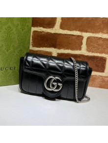 Gucci GG Marmont Geometric Leather Super Mini Bag 476433 Black 2021