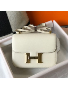 Hermes Constance Bag 18/23cm in Eosom Leather White/Gold 2021
