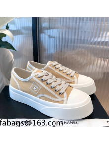 Chanel Canvas Platfrom Sneakers Beige 2021