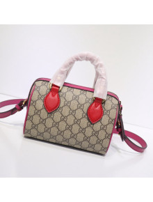Gucci GG Canvas Mini Duffle Bag 432123 Beige/Red/Pink 2021