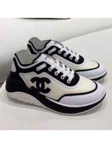 Chanel Lycra and Mesh Patchwork Sneakers G34763 White 2019