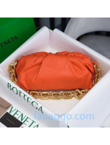 Bottega Veneta The Chain Pouch Shoulder Bag with Square Ring Chain Strap Orange/Gold 2020
