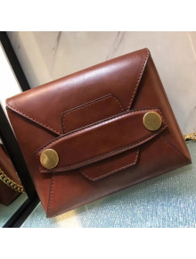 Stella McCartney Popper Faux Leather Shoulder Bag Reddish Brown 2018
