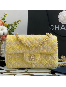 Chanel Tweed Mini Flap Bag A69900 Yellow 2021