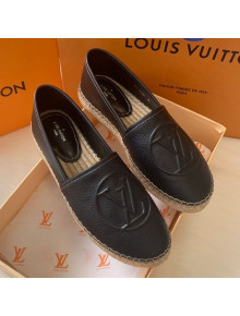 Louis Vuitton Leather LV Circle Starboard Flat Espadrille Black 2020