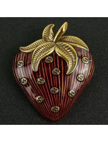 Gucci Strawberry Brooch Red/Gold 2019