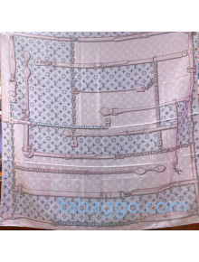Louis Vuitton Monogram Giant Silk Square Scarf 90x90cm M73357 Pink/Grey 2020