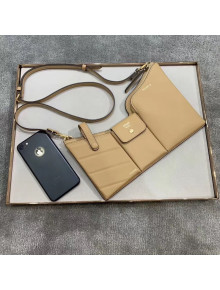 Fendi Leather Pockets Clutch/Shoulder Bag Apricot 2020