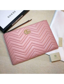 Gucci GG Marmont Matelassé Leather Pouch 476440 Pink 2020
