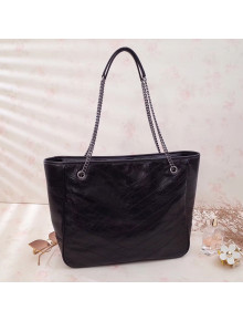 Saint Laurent Large Niki Shopping Bag in Vintage Leather 504867 Black 2018