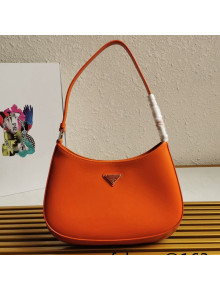Prada Cleo Brushed Leather Hobo Bag 1BC499 Orange 2021