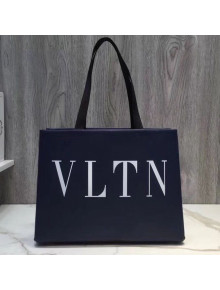 Valentino VLTN Garavani Shopper Tote Bag in Calfskin Navy Blue 2018