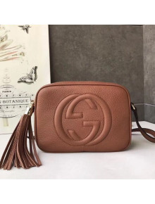 Gucci Soho Small Leather Interlocking G Tassel Disco Camera Bag 308364 Tan Brown 2019