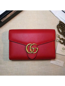 Gucci GG Marmonet Leather Mini Chain Bag 401232 Red