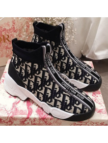 Dior Walk'n'Dior Oblique Canvas Logo Band High-Top Sneaker Boot 2019