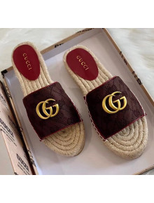 Gucci GG Matelassé Canvas Espadrille Sandal Chocolate 2020