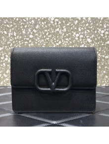 Valentino VSling Grained Calfskin Chain Wallet 069 Black 2021