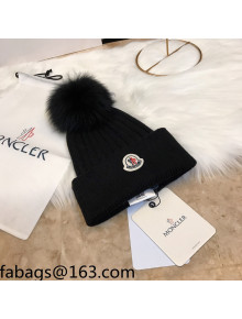Moncler Wool Knit Hat Black 2021 110540