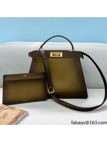 Fendi Peekaboo ISeeU Medium Bag in Khaki Green Leather 2021