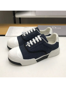 Dior D-Smash Woven Canvas Sneakers Navy Blue 2019