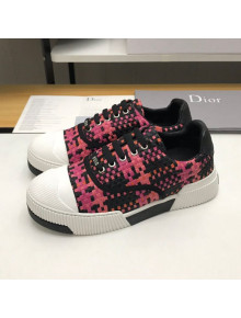 Dior D-Smash Woven Calfskin Sneakers Pink 2019