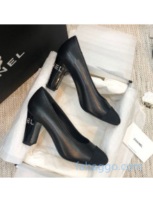 Chanel Calfskin Crystal Heel 85mm Pumps Black 2020