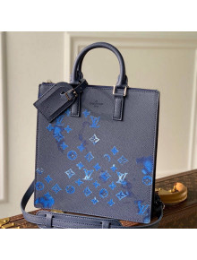 Louis Vuitton Sac Plat Zippé Bag in Ink Blue Watercolor Leather M57843 2021