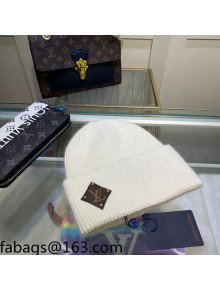 Louis Vuitton Wool Patch Knit Hat White 2021 110592