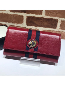 Gucci Leather Rajah Continental Wallet 573789 Red 