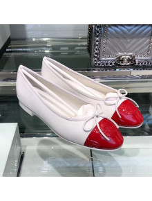 Chanel Calfskin Ballerinas G02819 White/Red 2019