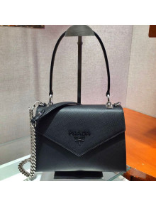 Prada Saffiano Leather Shoulder Bag 1BA186 Black 2021