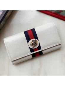 Gucci Leather Rajah Continental Wallet 573789 White