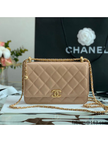 Chanel Quilted Calfskin Mini Flap Bag with Adjustable Strap AS2615 Apricot 2021