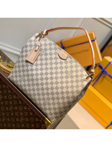 Louis Vuitton Graceful PM Hobo Bag in Damier Azur Canvas N42249 White 2022