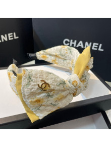 Chanel Flora Print Headband Pale Yellow 2021