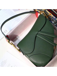 Dior Saddle Bag in Embossed Grained Calfskin Green 2018
