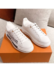 Louis Vuitton Time Out Leather Sneakers with LV Circle White 202003