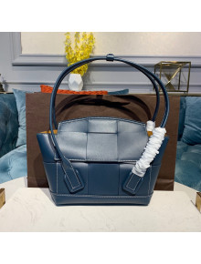 Bottega Veneta Arco Small Bag in Smooth Maxi Woven Calfskin Navy Blue 2020