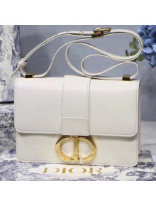 Dior 30 Montaigne CD Flap Bag in Smooth White Calfskin 2019