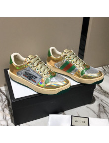 Gucci Screener Metallic Sneaker Gold 2019
