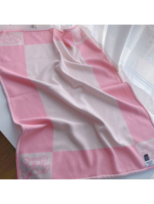 Hermes Wool & Cashmere Baby Blanket HB93014 Pink 2021