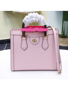 Gucci Diana Leather Small Tote Bag 660195 Pastel Pink 2021