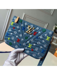 Louis Vuitton Denim New Wave Zip Pochette Pouch M67538 Denim Blue 2019