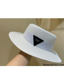 Bottega Veneta Straw Wide Brim Hat BVH31605 White 2022