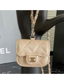Chanel Quilted Lambskin Airpods Pro Case with Chain AP1739 Apricot 2020