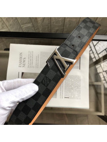Louis Vuitton Reversible Damier Graphite Canvas and Calfskin Belt 40mm with LV Buckle 2019